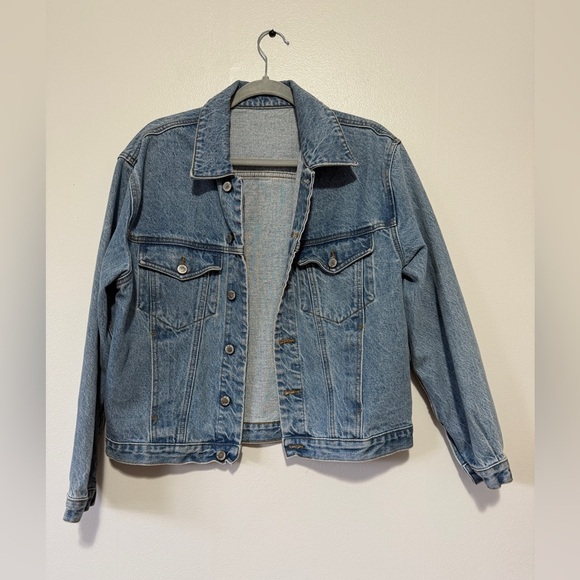 J. Galt Shanghai Denim Trucker Jacket Women's Small Long Sleeve Blue Cotton Jean - Picture 1 of 8